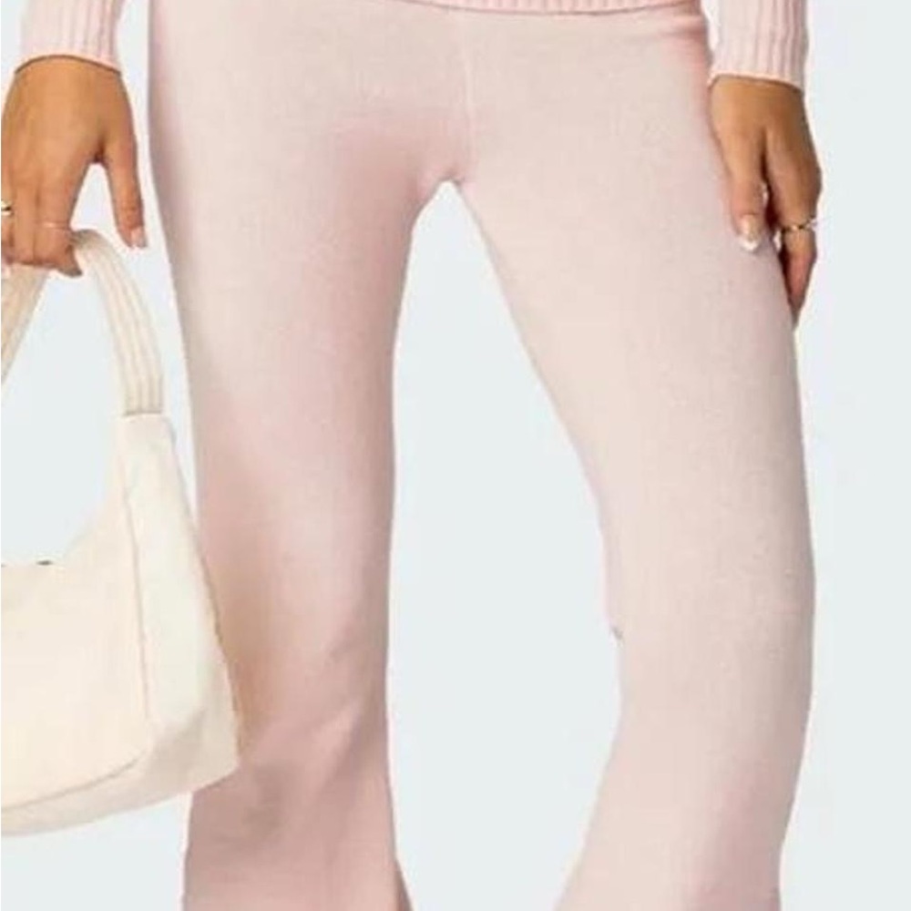 Edikted Light Pink Flare Pants